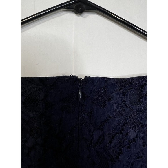 Dana Buchman Womens Sz XL Knee Length 3/4 Sleeve Lace Overlay Lined Dress Blue - Picture 7 of 10